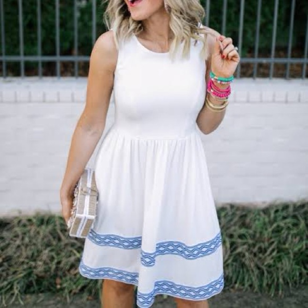 Gibson x Hi Sugarplum! White Sleeveless Mini Dress